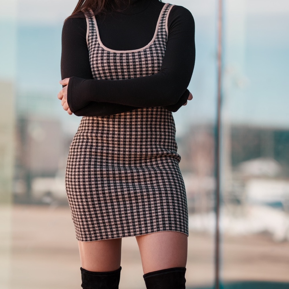 Majorelle Gingham Print Dress